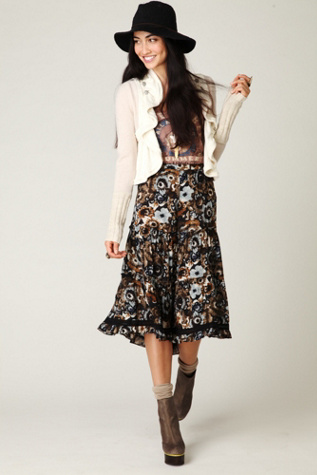 Floral Print Sheer Gaucho