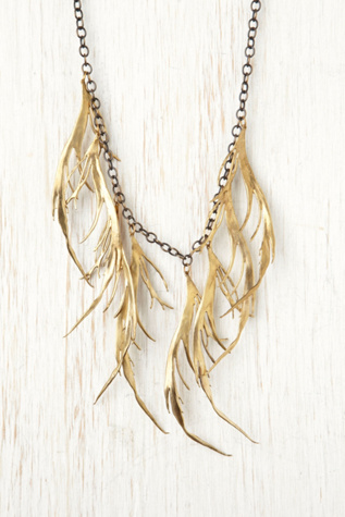 Brass Feather Bib