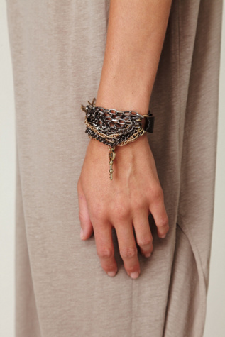 Leather and Mixed Charm Bracelet