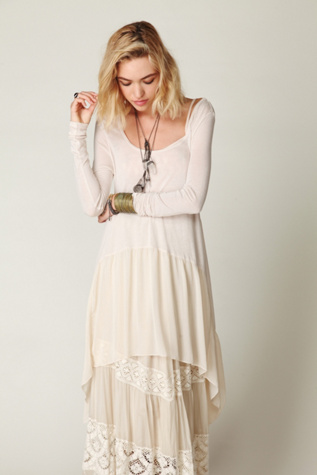 Long Sleeve Chiffon Hem Trapeze Tunic