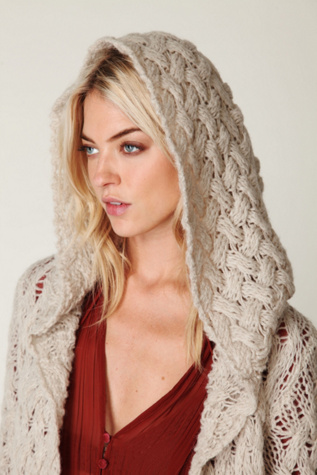 Hooded Cable Cardigan