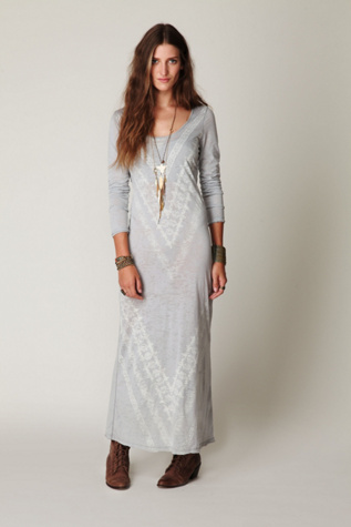 We The Free Long Sleeve Graphic Maxi Dress