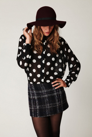 Mohair Plaid Mini Skirt