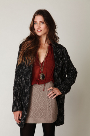 Cable Knit Bodycon Sweater Skirt
