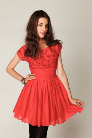 Short Sleeve Eyelet Garden Day Dress