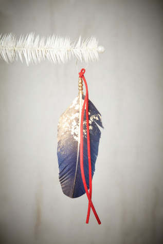 Aziza Golden Feather Ornament