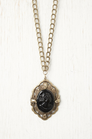 Jet Cameo Necklace