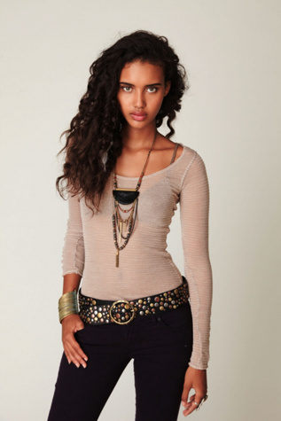 Striped Burnout Top