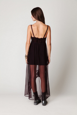 Lace & Mesh Maxi Slip