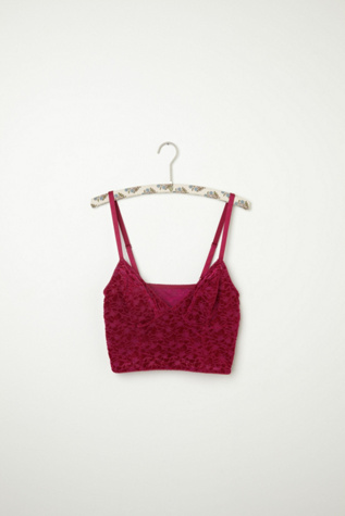 Rose Burnout Velvet Crop Bralette