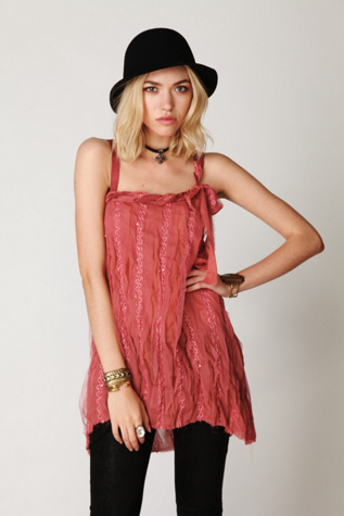 Tie Pleated Sequin Cami