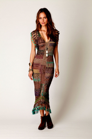 FP Spun Fools Gold Crochet Dress