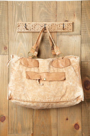 Sunbleached Leather Trim Tote