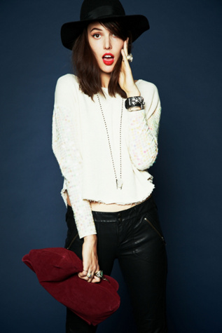 Sequin Sleeve Pullover