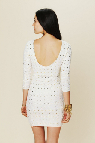 Long Sleeve Embellished Party Dress