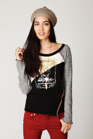Long Sleeve Mixed Graphic Baseball Tee