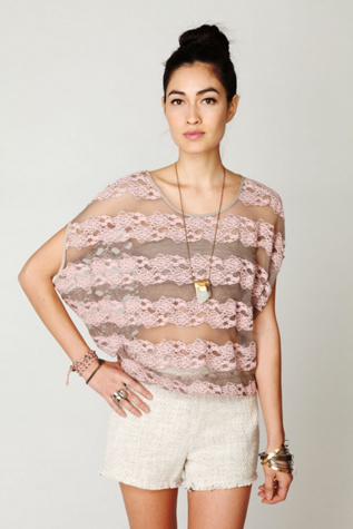 County Fair Banded Bottom Lace Top