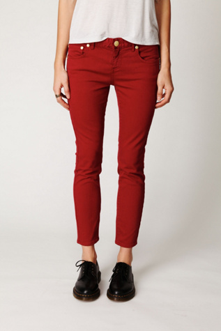 Colored Denim Skinny Ankle Crop