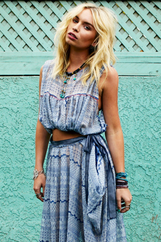 FP New Romantics Geo Embroidered Cutout Dress