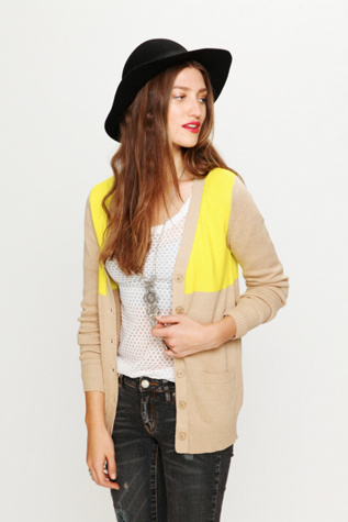 Long Colorblock Cardigan