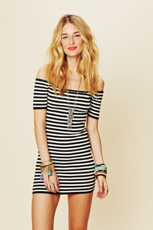 Off the Shoulder Ribbed Bodycon