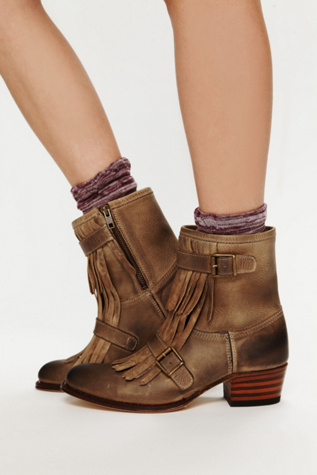 Leather Kilty Ankle Boot