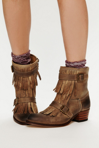 Leather Kilty Ankle Boot