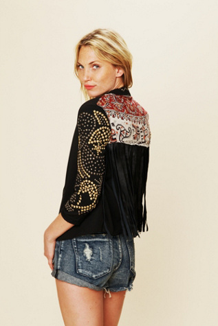 Studded Fringe Blazer