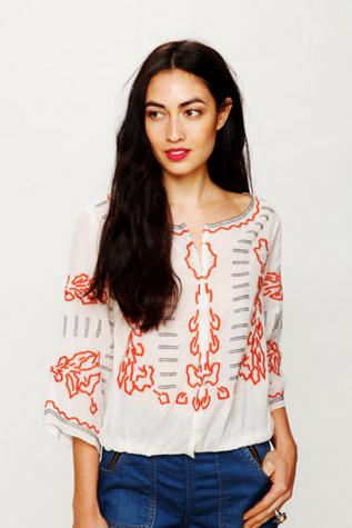 Embroidered Banded Top