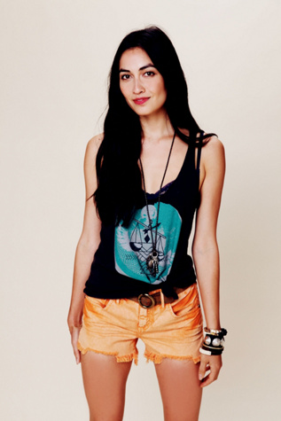 Colored Denim Cutoff Shorts