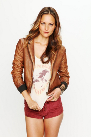 Brown Hooded Vegan Leather Jacket