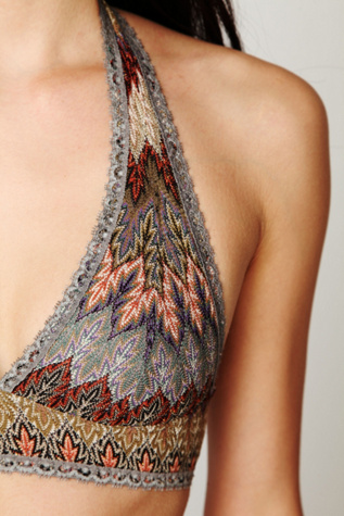 Raschel Lace Halter Bra