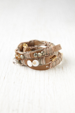 Kay Court Leather and Bead Wrap Bracelet