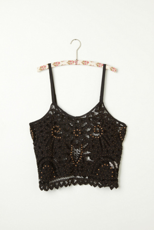 Beaded and Studded Battenburg Crop Cami in Intimates-the-lace-shop