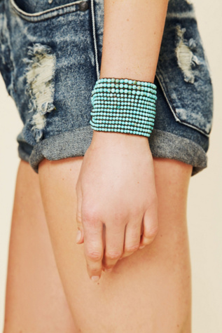 Wide Beaded Friendship Cuff