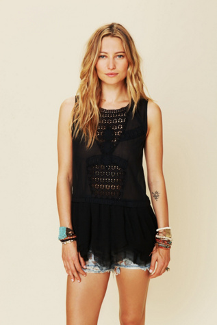 Sleeveless Eyelet Tunic