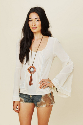 Beaded Bell Sleeve Top