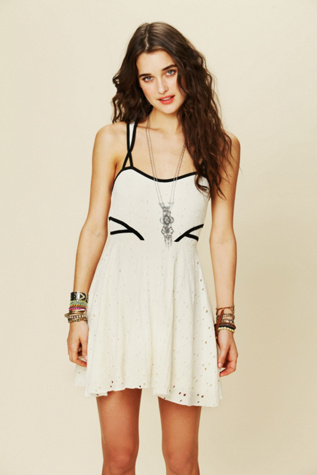 Sunny Side Eyelet Fit and Flare Dress