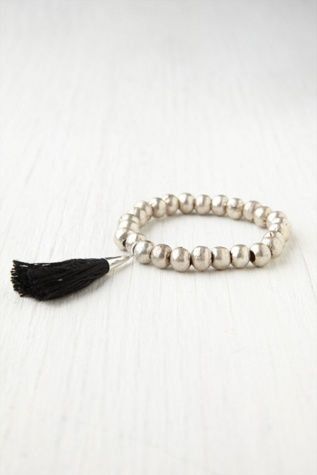 Silver Metal Prayer Bead Bracelet