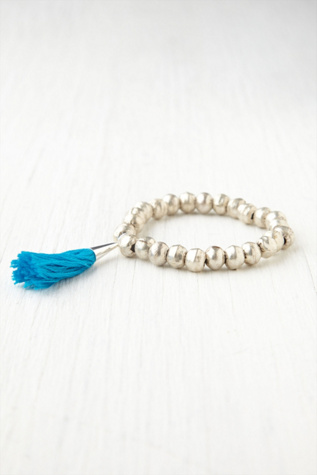 Silver Metal Prayer Bead Bracelet