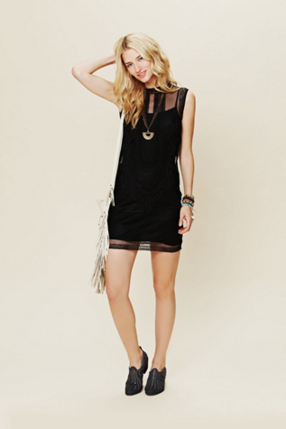 Elle Embroidered Dropwaist Mini Dress