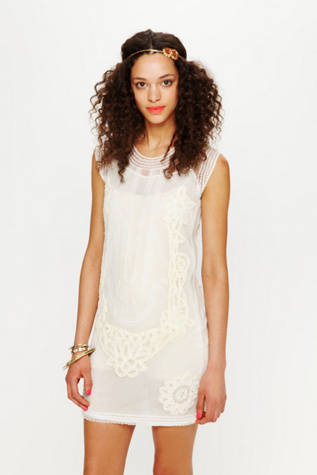 Elle Embroidered Dropwaist Mini Dress in shop-by-shape