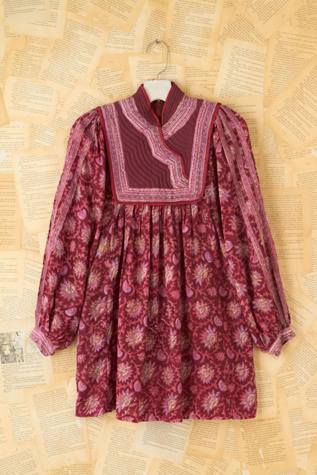 Free People Vintage Quilted Neckline Tunic in Vintage-Dresses