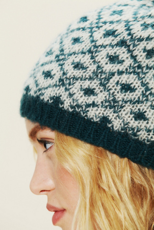 Oat / Teal Diamond