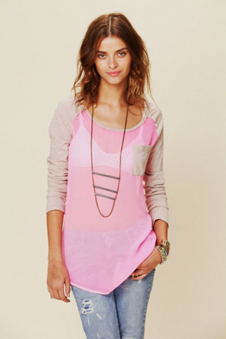 We The Free Raglan Sheer Top