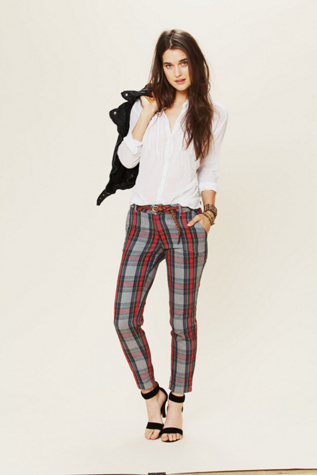 Plaid Slouchy Trouser