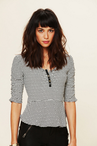 Stripey Candy Peplum Top