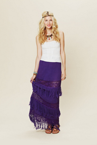Calypso Fringe Maxi Skirt