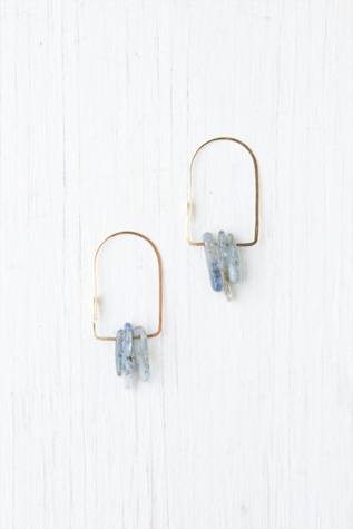 Quartz Dagger Oval Hoops