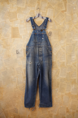 Free People Vintage Distressed Denim Overalls in vintage-jeans